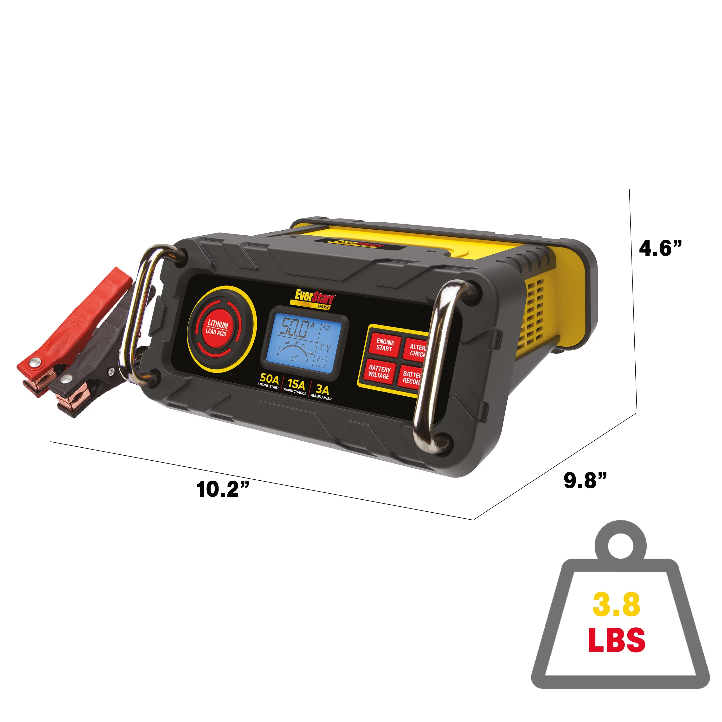 Everstart Maxx 15 Amp Automotive Battery Charger with 50 Amp Engine Start (BC50BE)-New - Inhomebuy