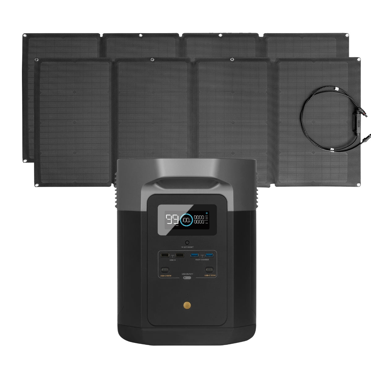 EcoFlow Package - DELTA Max 1600 Portable Power Station (1612Wh) and 2 x Portable Solar Panel (160W) - Inhomebuy
