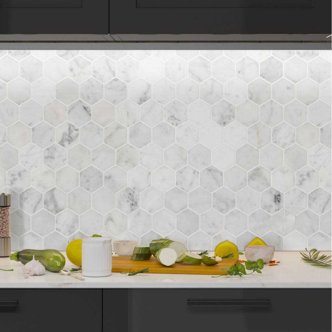 MSI Carrara White 3 in. x 6 in. Polished Marble Floor and Wall Tile - Inhomebuy