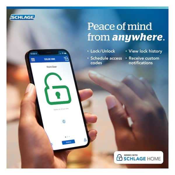 Schlage BE499WB-CAM Encode Plus Camelot Touchscreen Electronic Deadbolt with WiFi - Inhomebuy