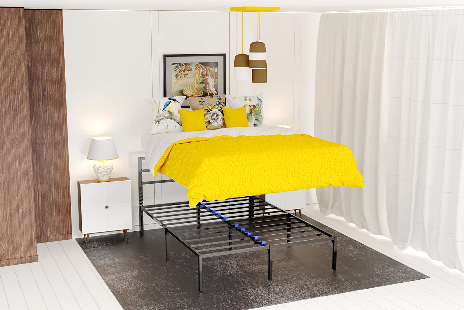 Twin XL Platform Bed Frame | Quiet & Sturdy | No Box Spring | 14