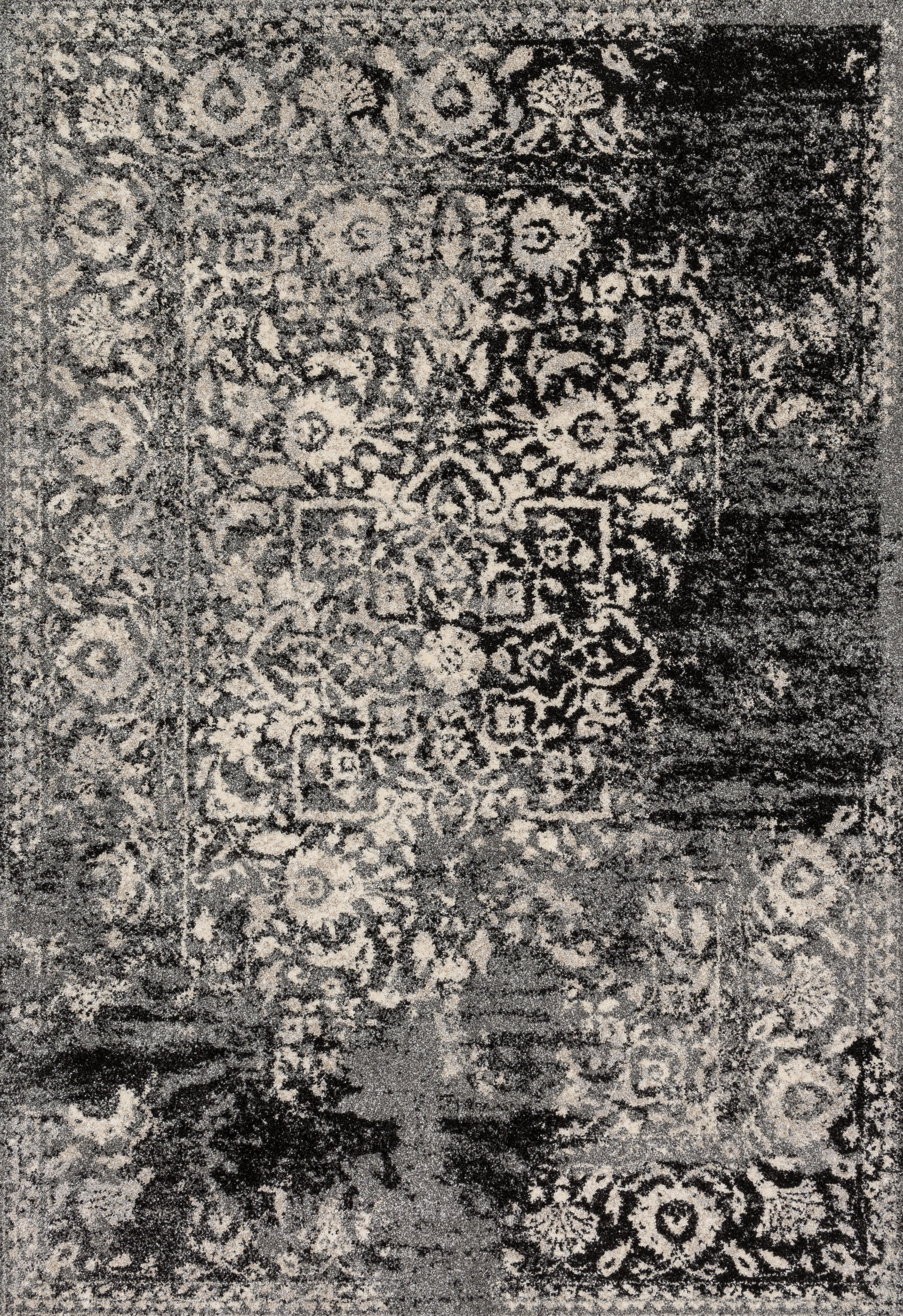 Loloi Rugs Emory Collection Rug in Black, Ivory - 8'11