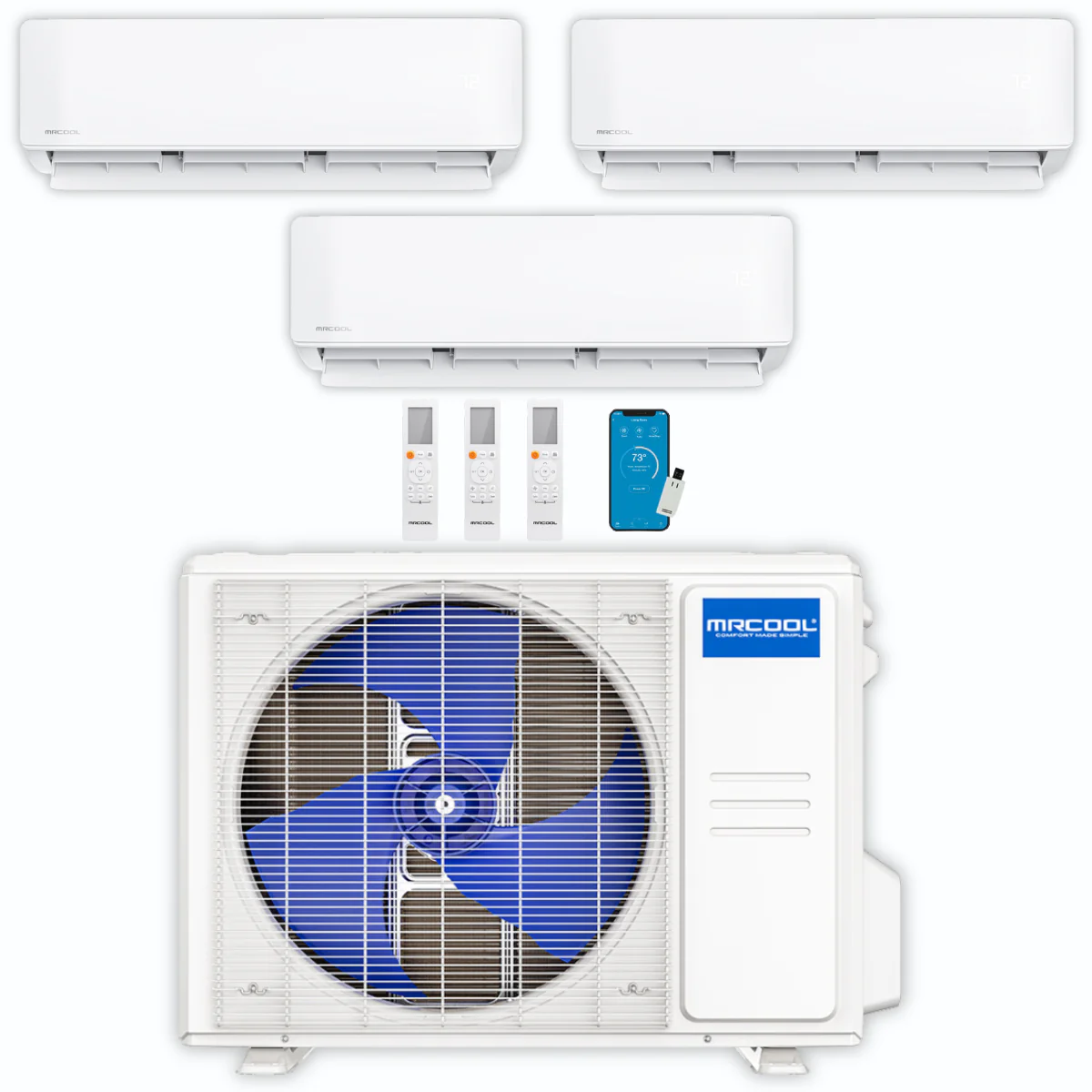 MRCOOL DIY Mini Split - 33,000 BTU 3 Zone Ductless Air Conditioner and Heat Pump, DIY-B-336HP091212 - Inhomebuy