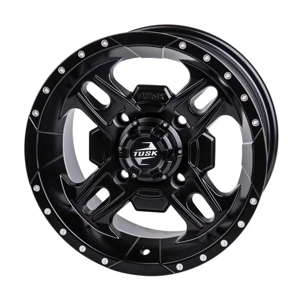 4/156 Tusk Beartooth Wheel 14x7 5.0 + 2.0 Matte Black For POLARIS SPORTSMAN 570 X2 2015-2021 - Inhomebuy