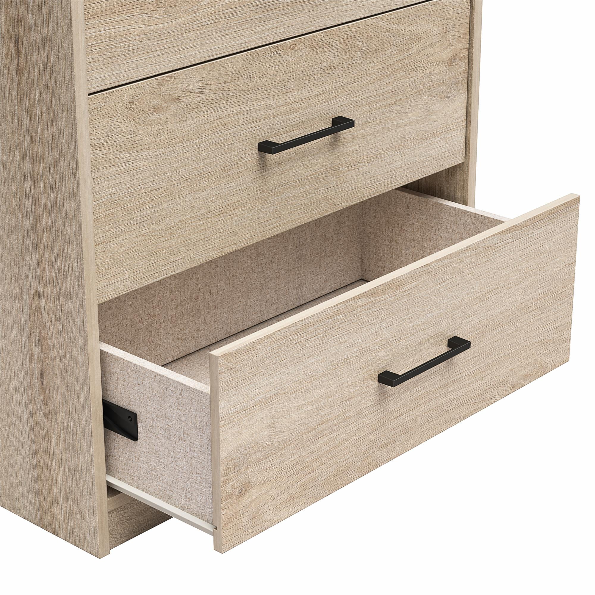 Ameriwood Home BrEZ Build Pearce 4 Drawer Dresser, Black Oak - Inhomebuy