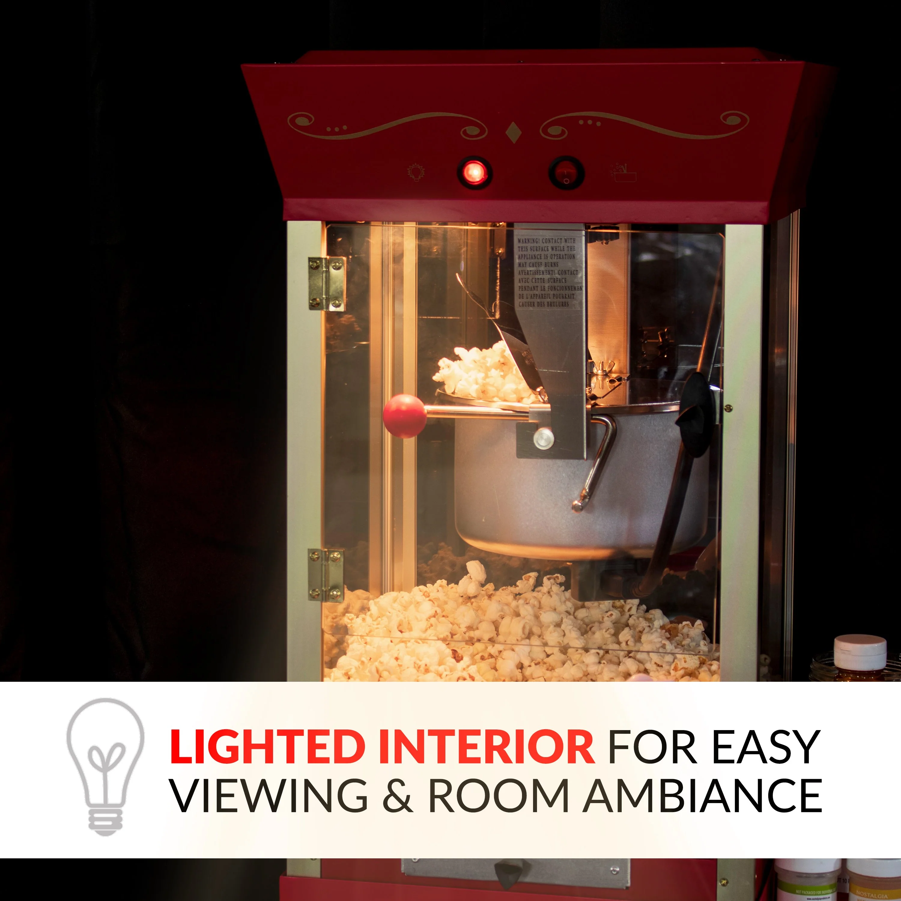 Vintage Professional Popcorn Cart - NEW 8-Ounce Kettle - 53 Inches Tall - Inhomebuy