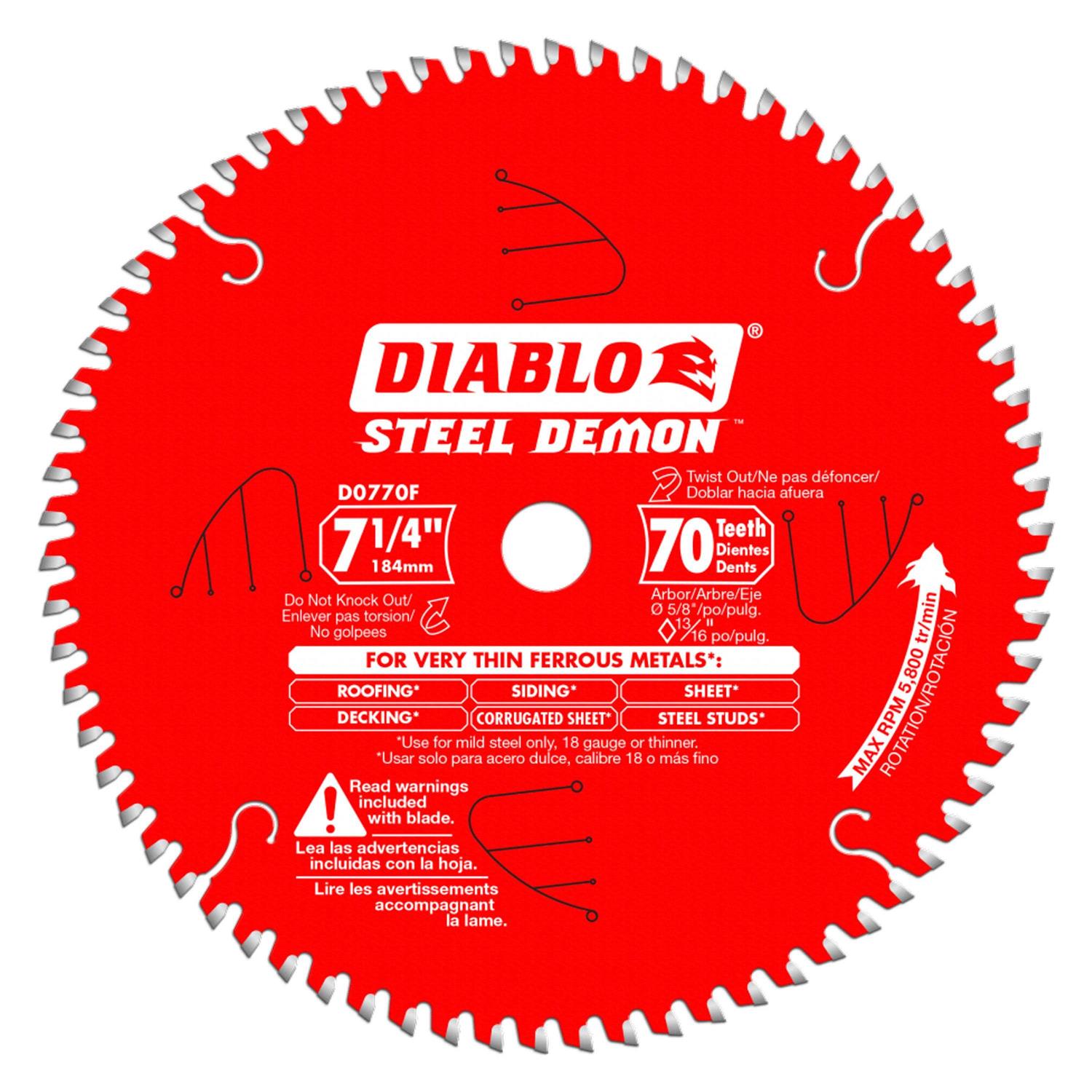 Diablo Steel Demon Cermet Circular Saw Blade D0748CFX - Inhomebuy