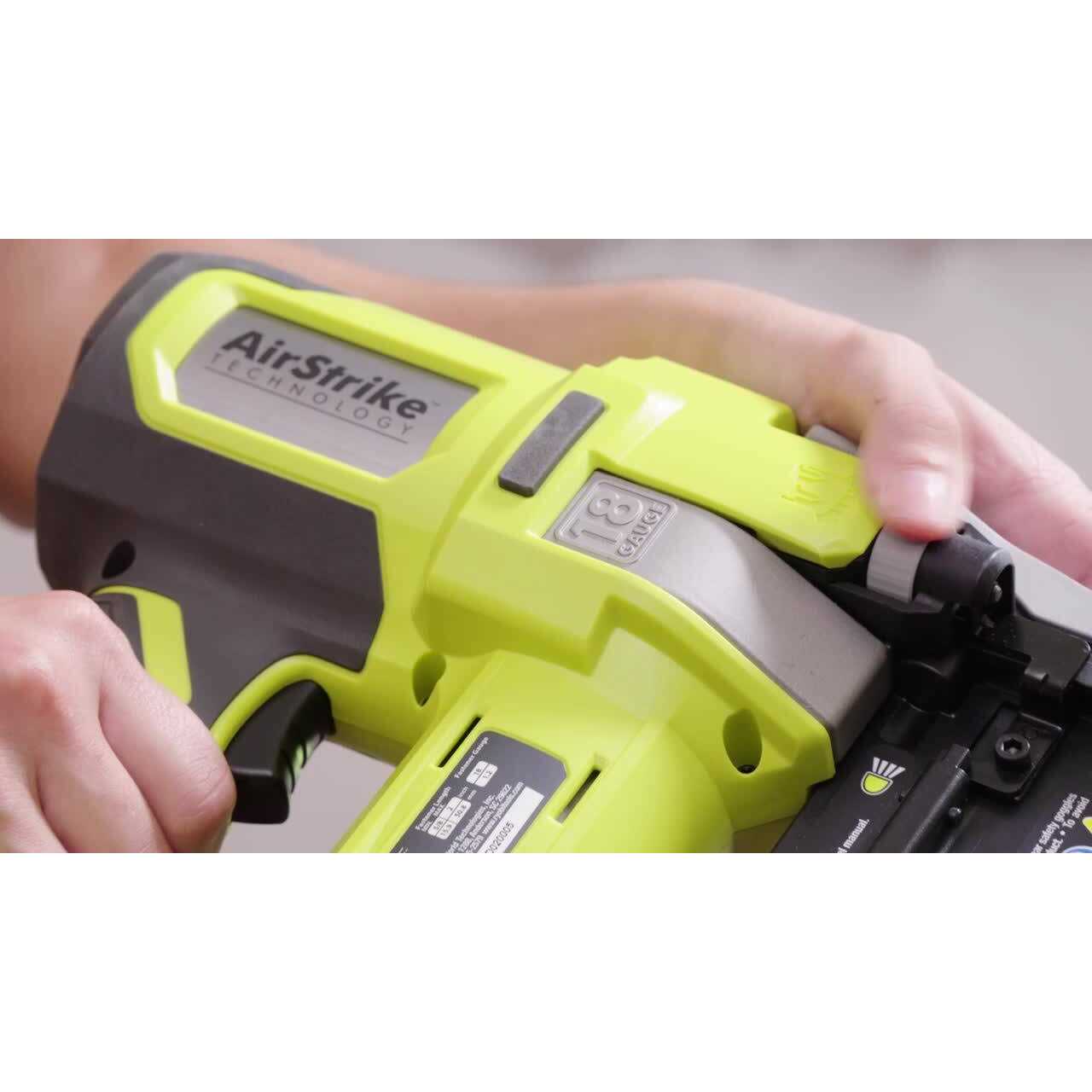 RYOBI ONE+ 18V 16-Gauge Cordless AirStrike Finish Nailer - Inhomebuy