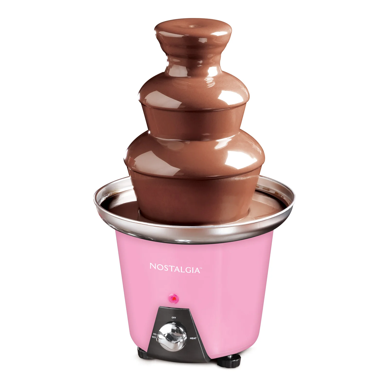 3-Tier Chocolate Fondue Fountain, Pink - Inhomebuy