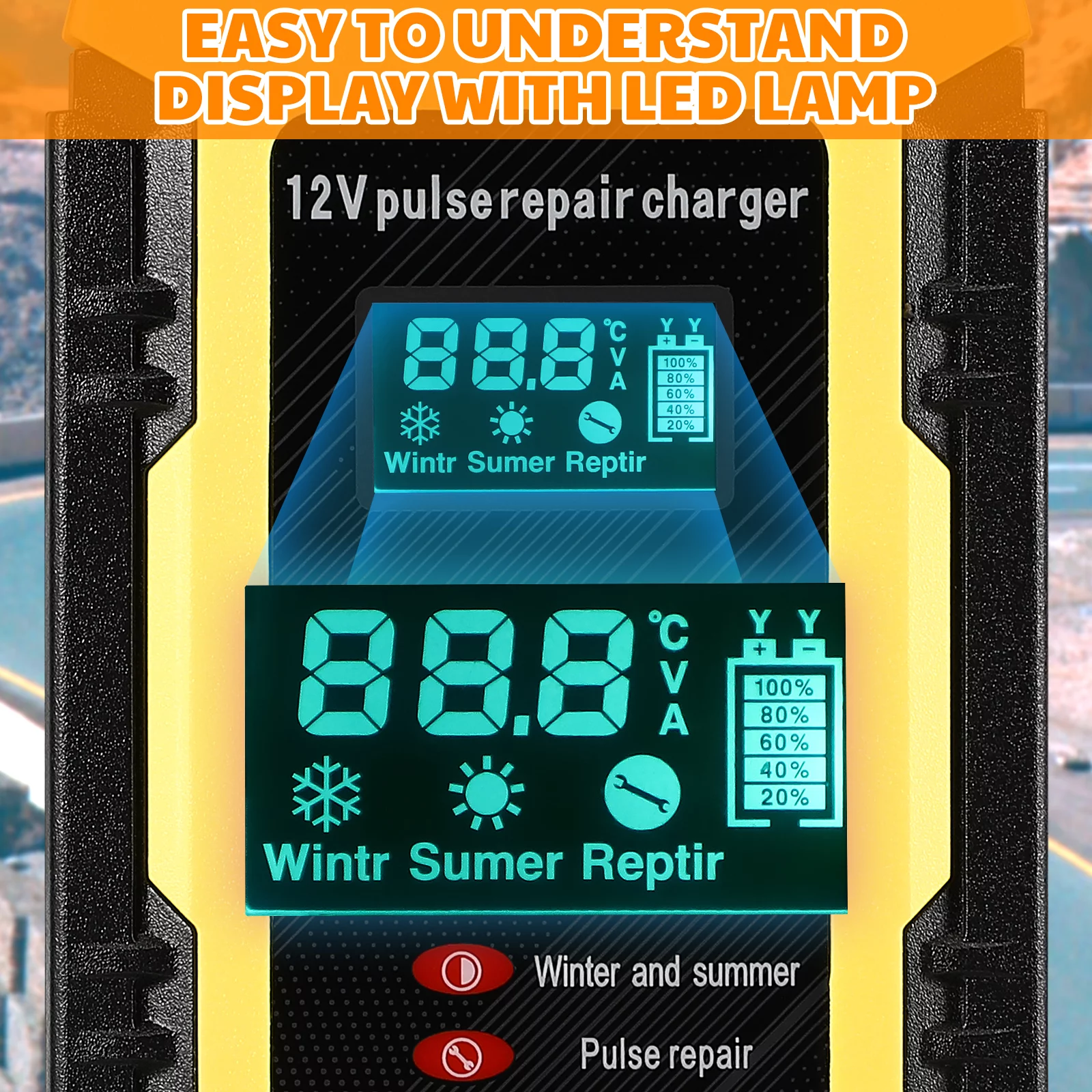 Portable Charger Automatic Trickle Battery Automotive Intelligent Pulse - Inhomebuy