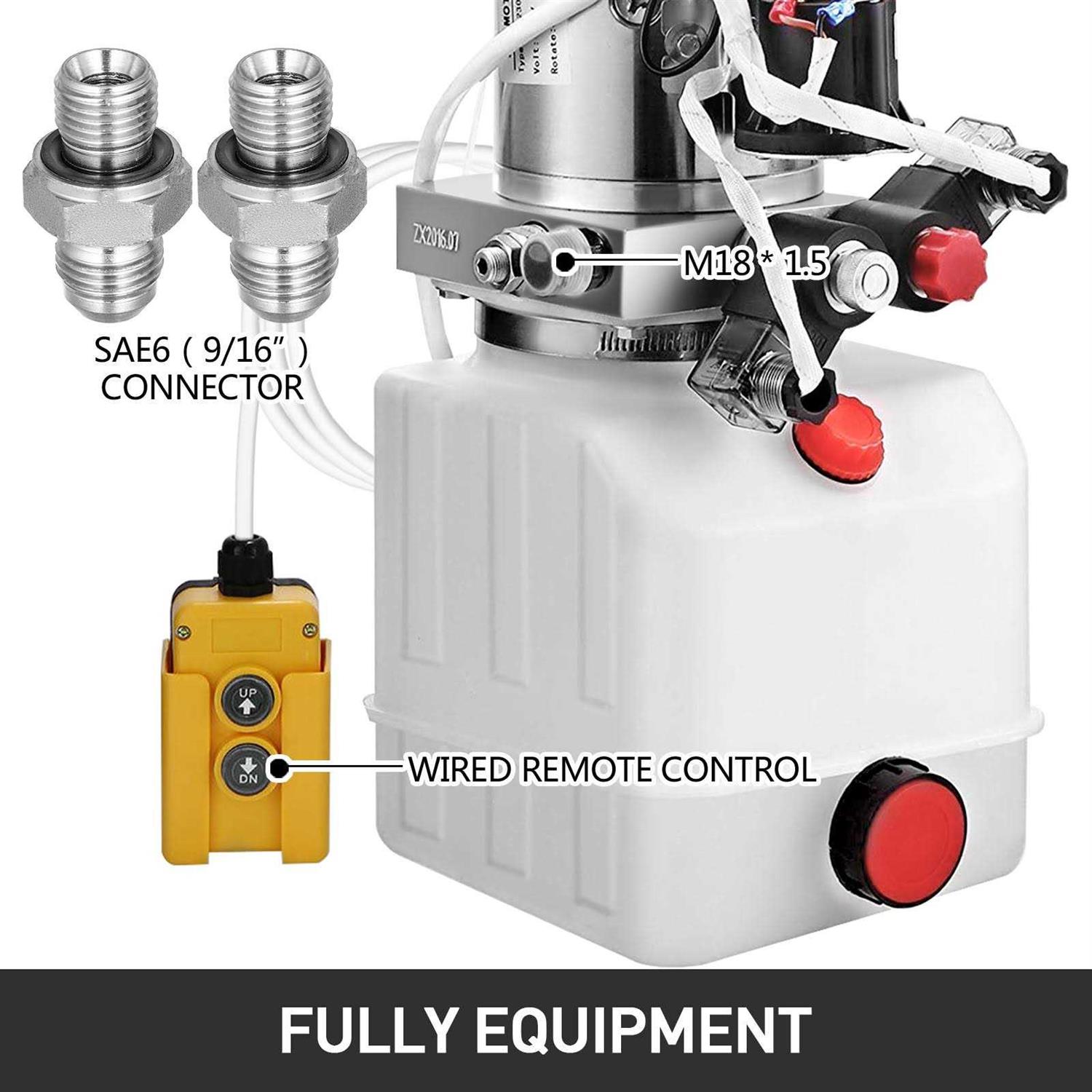 VEVOR 4 Quart Acting Hydraulic Pump Dump Trailer Plastic 4LCZYYBSL - Inhomebuy