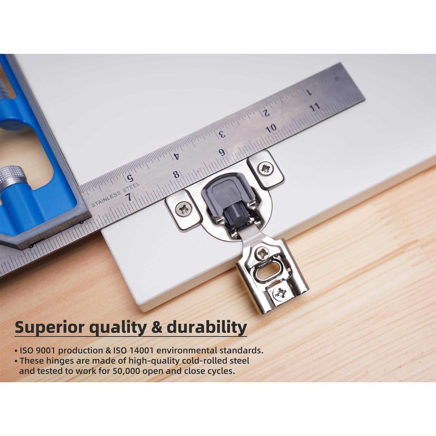 DecoBasics Overlay Soft Close Cabinet Hinges for Kitchen Cabinets -Satin Nickel Self Closing Kitchen - Inhomebuy