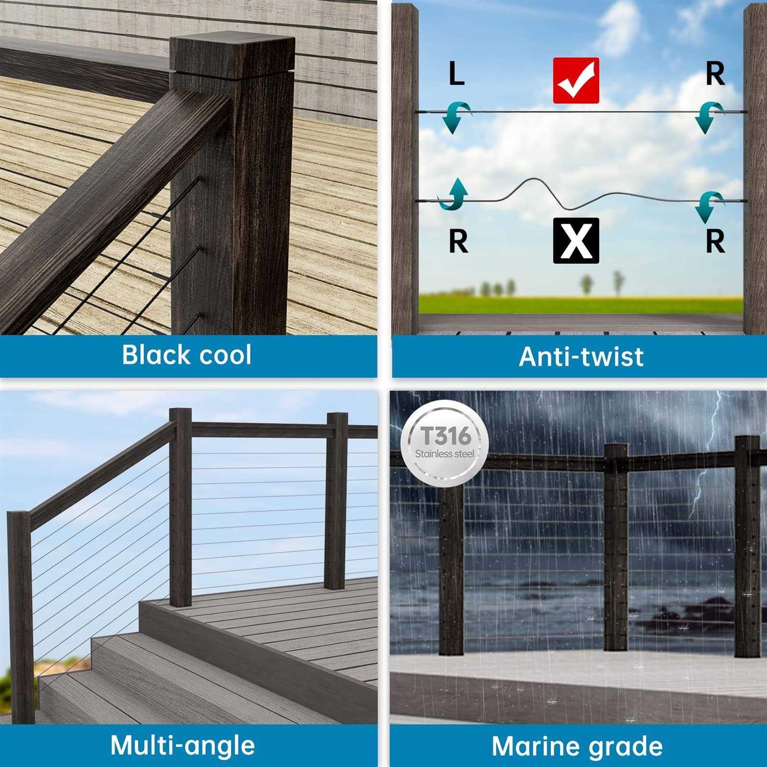 Muzata 1/8 Left & Right Lag Screw CK17 - Inhomebuy