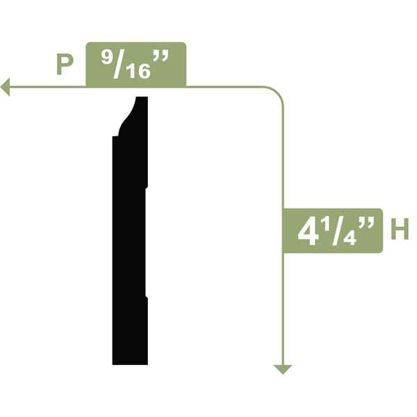 WM620 4 1/4H x 1/2P x 96L Baseboard Moulding - Inhomebuy
