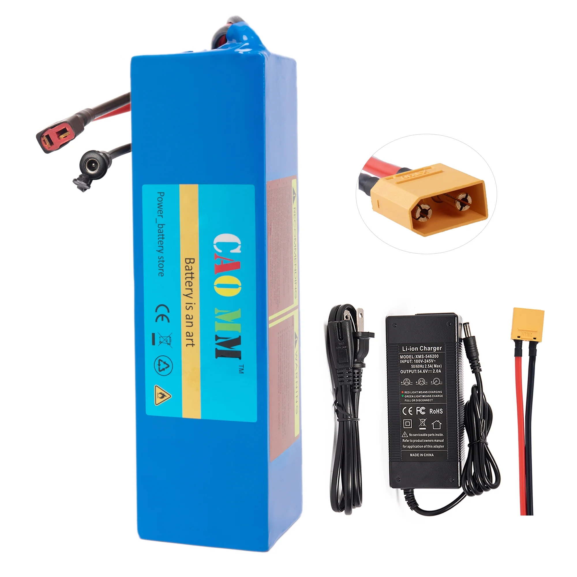 Ebike Battery 48V 8Ah Lithium Battery with Charger 30A BMS XT-90 48V Battery for 750W Electric Bike - Inhomebuy