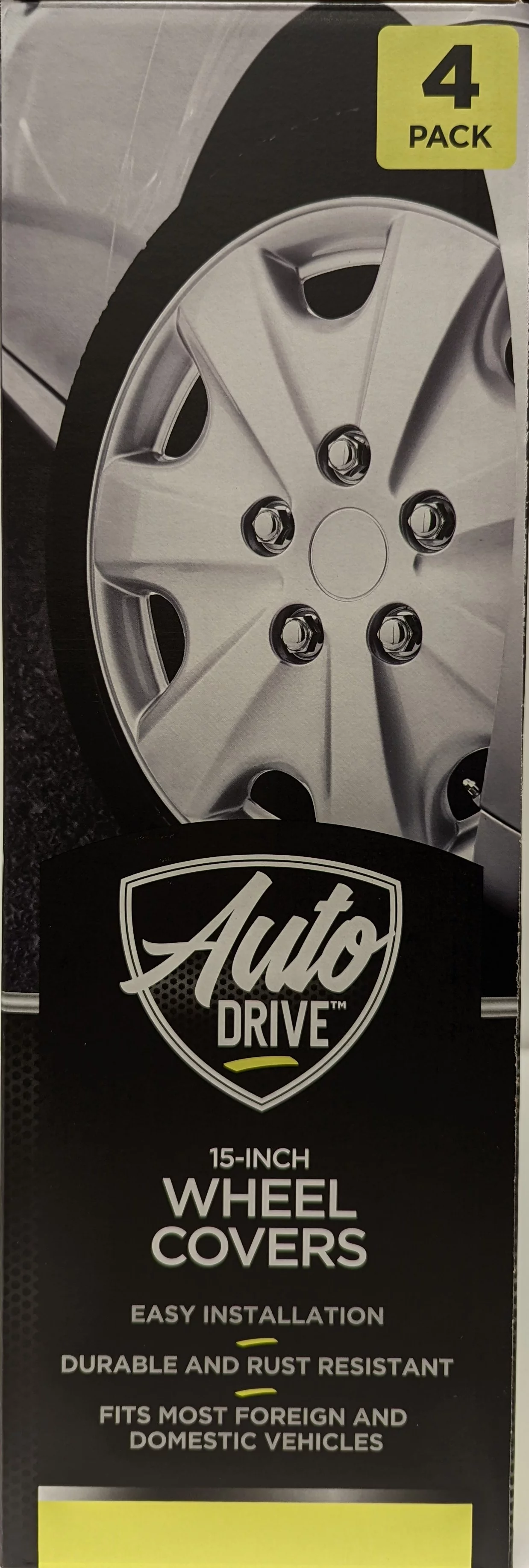 15-inch Wheel Cover, Silver Allly Finish, Auto Drive Brand, ABS Plastic Material, Mfg Part No. KT957-15SL - Inhomebuy