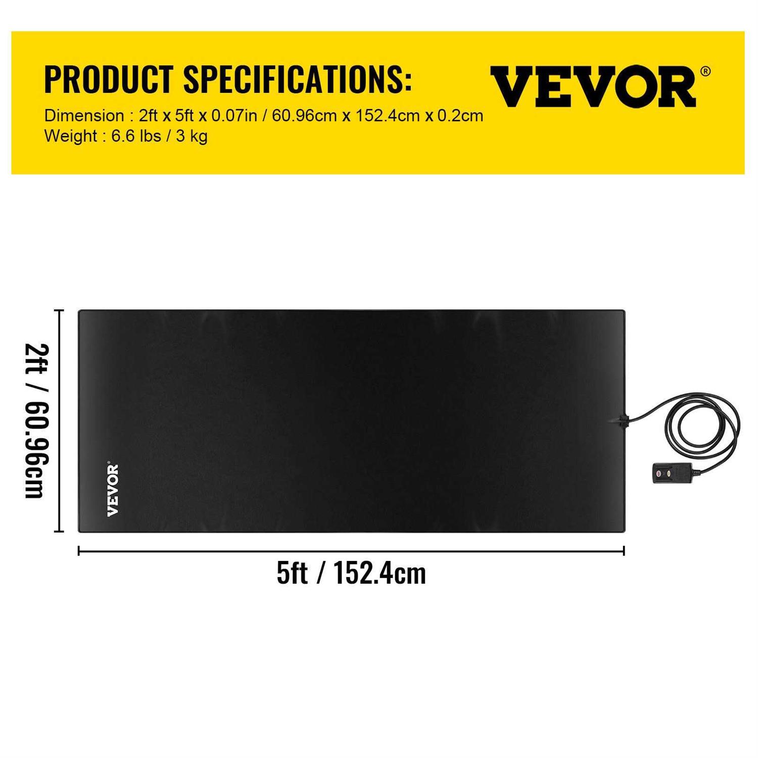 VEVOR Snow Melting Mat Heated Walkway Mat Pvc Heated Snow and Ice Melting Mat - Inhomebuy