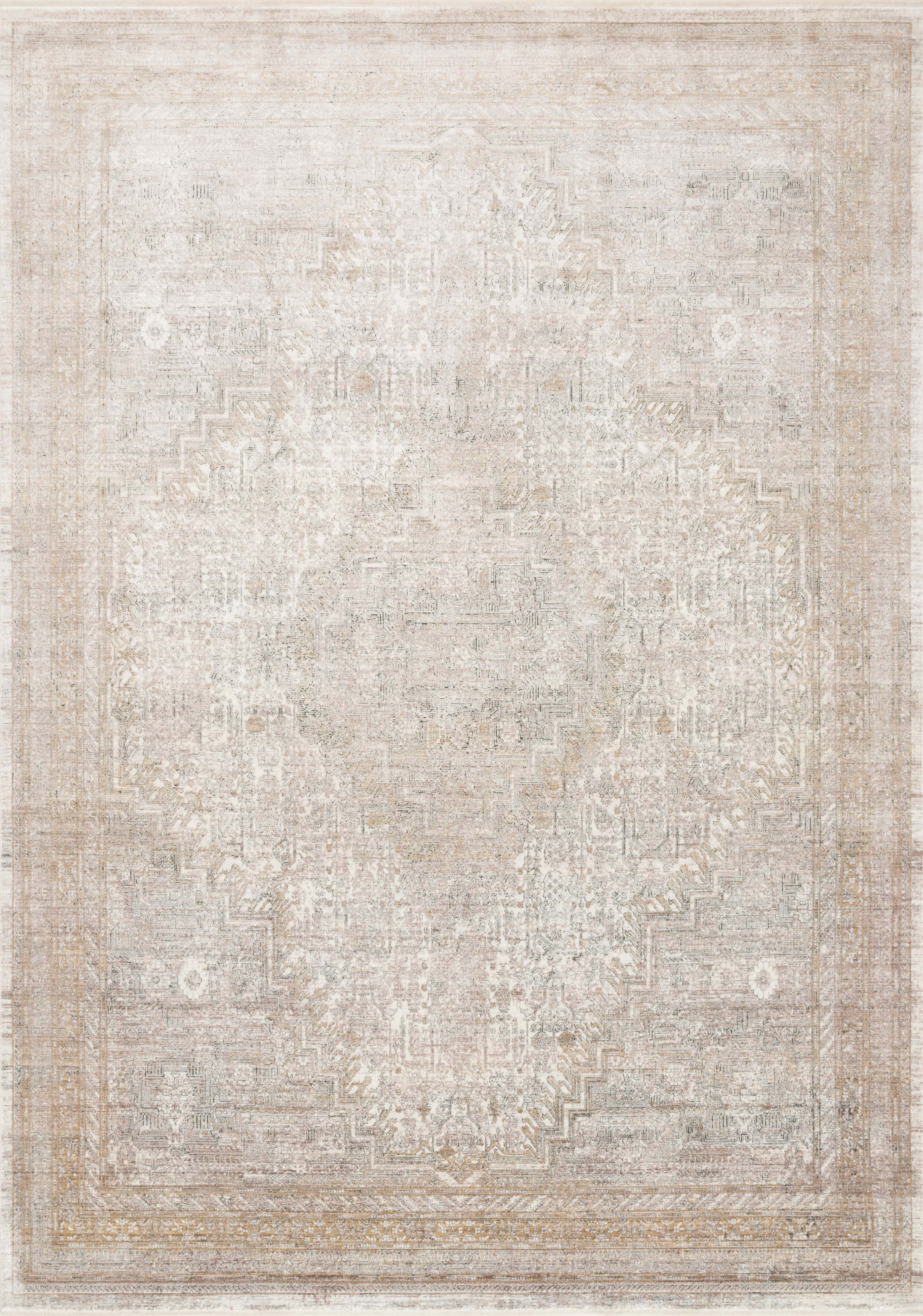 Loloi Rugs Gemma Collection Rug in Sand, Ivory - 5' x 7'3