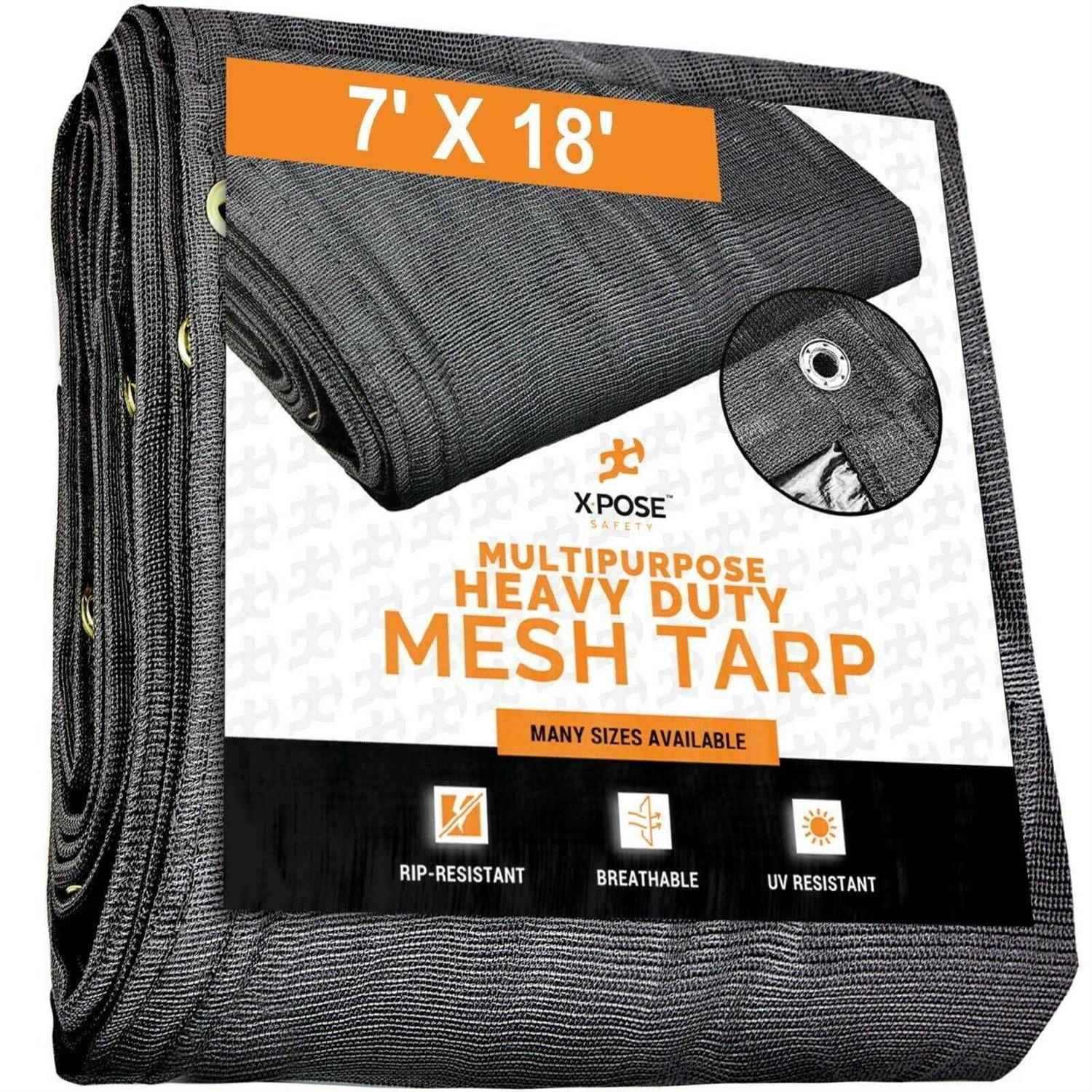 Xpose Safety Heavy Duty Mesh Tarp Multipurpose Black Protective Cover with Air Flow - Inhomebuy