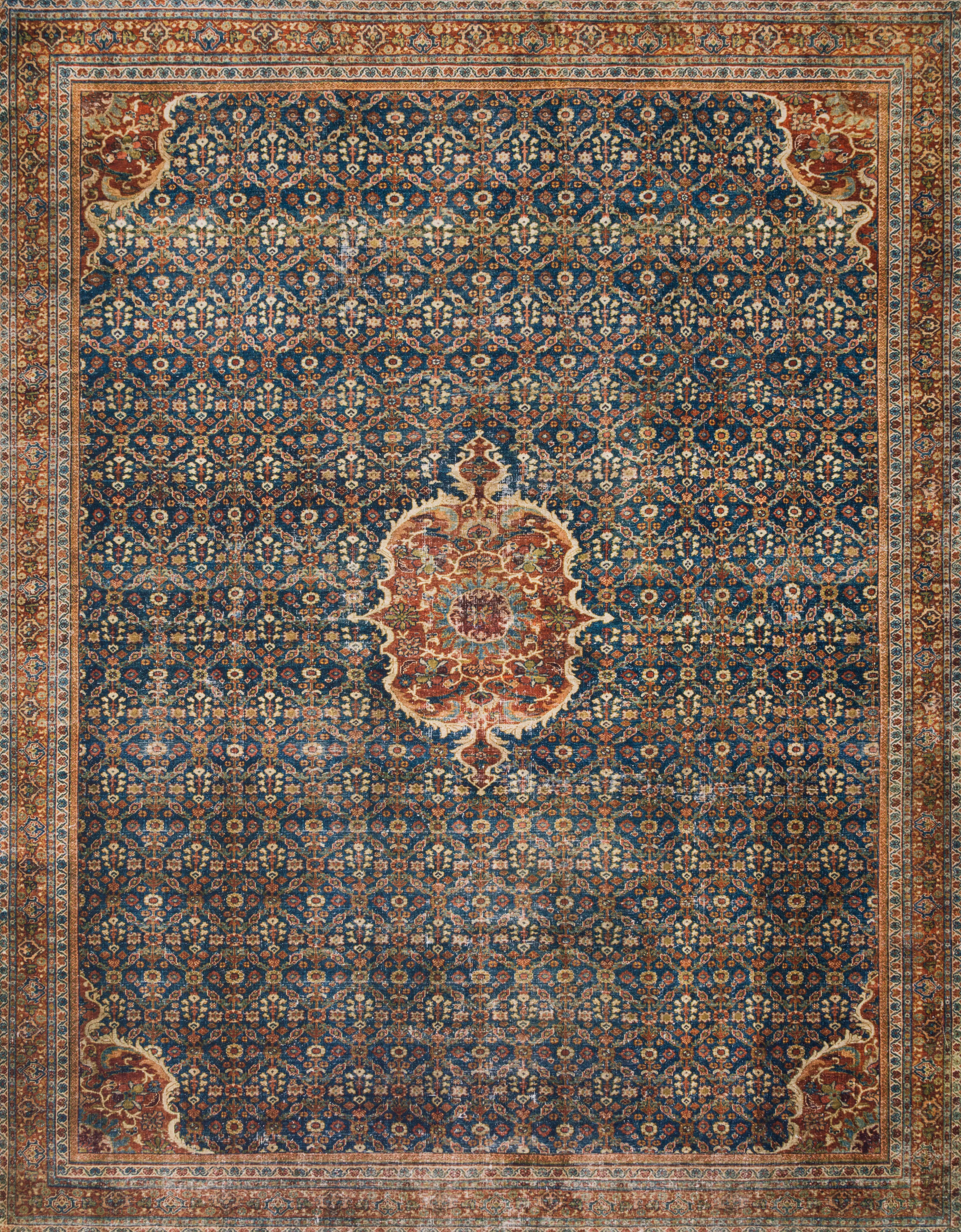 Loloi II Layla Collection Rug in Cobalt Blue, Spice - 3'6