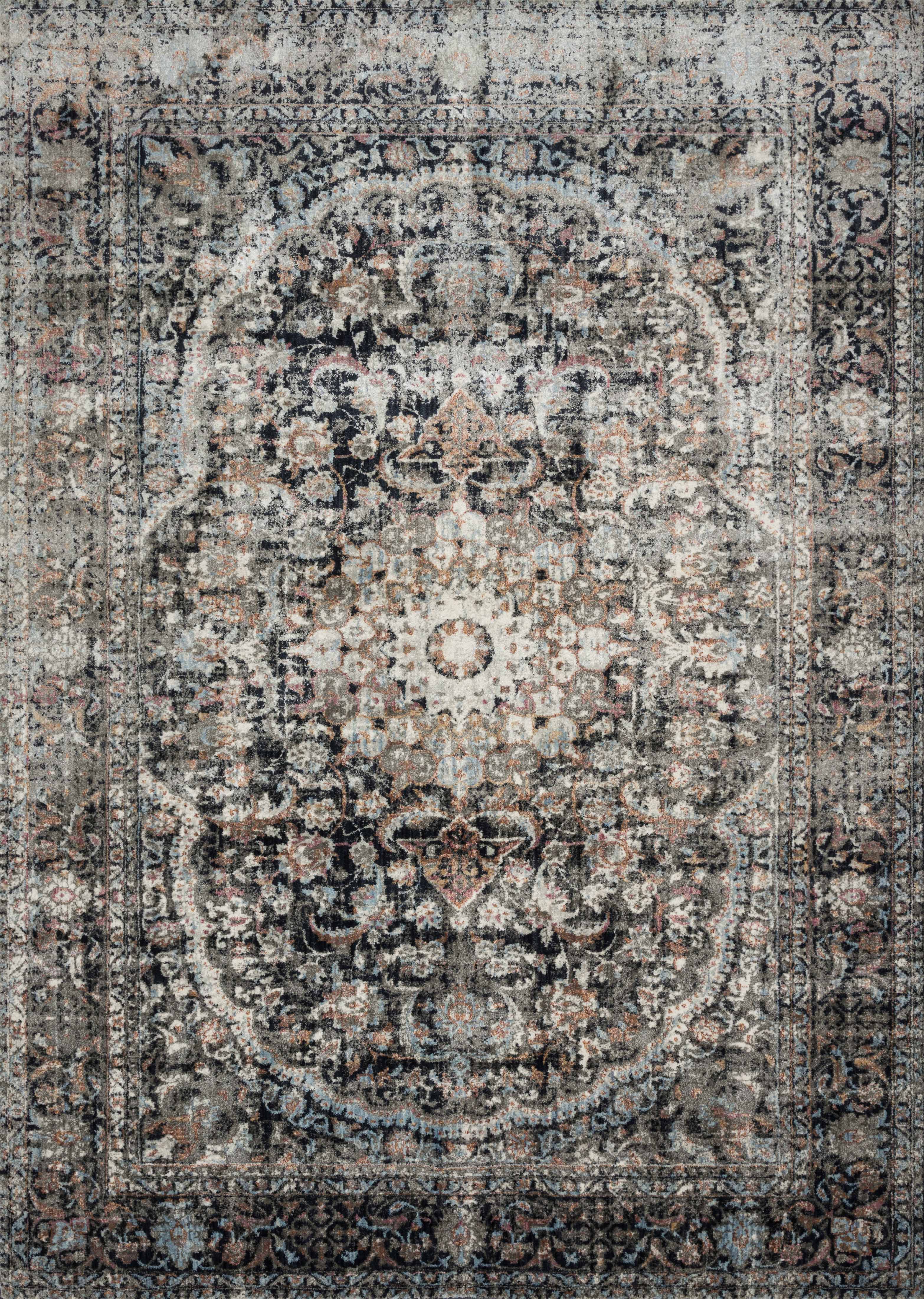 Loloi Rugs Anastasia Collection Rug in Charcoal, Sunset - 6'7