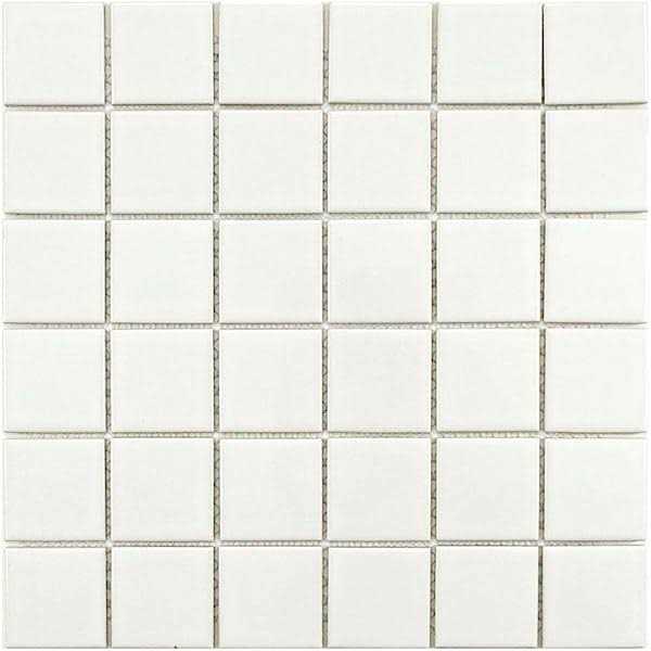 MosaicTileOutlet Traditional 2×2 Gray Square Matte Porcelain Mosaic Tile - Inhomebuy
