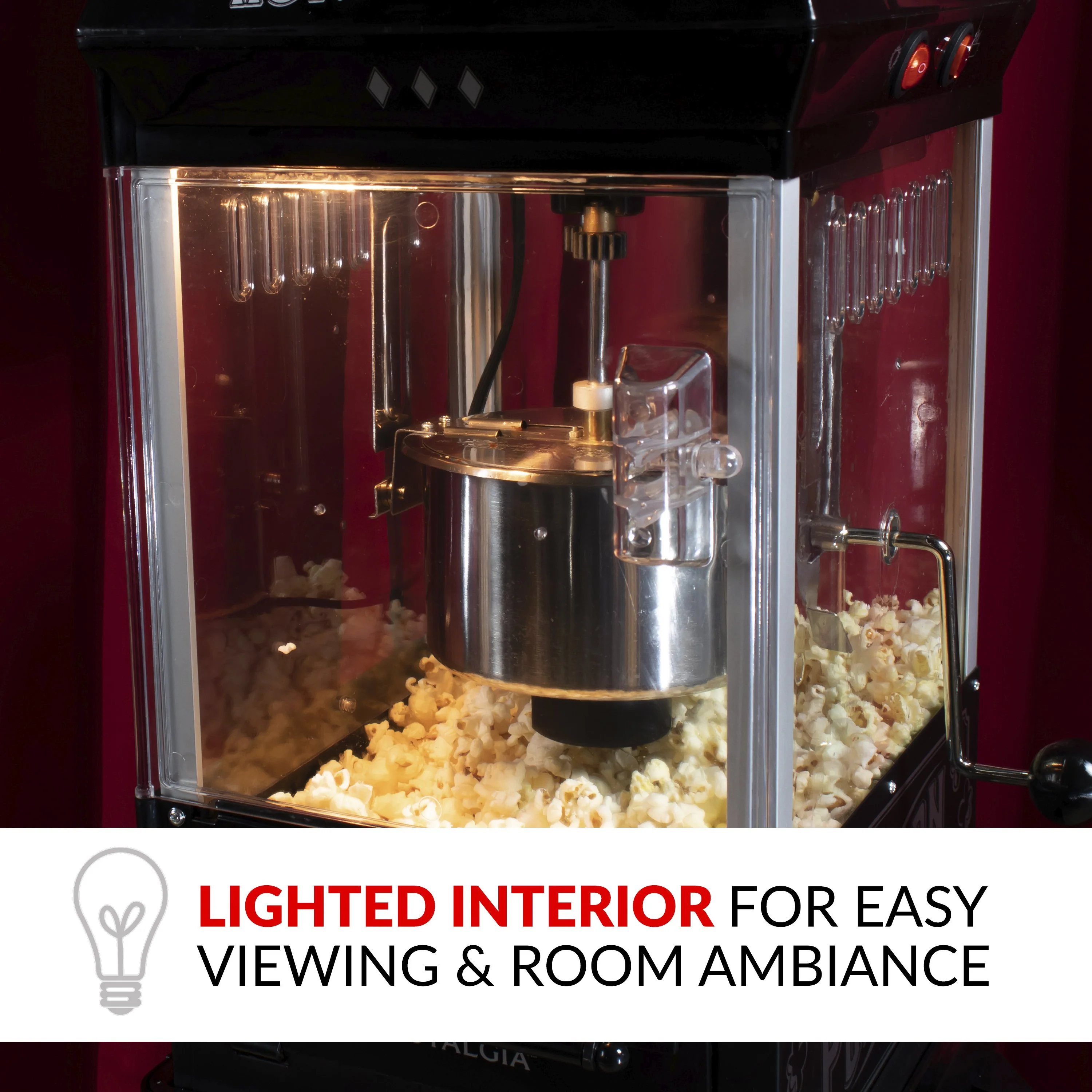 2.5 Ounce Popcorn Cart, 10-Cup, with 5-Quart Popcorn Bowl, 45-Inches Tall - Inhomebuy