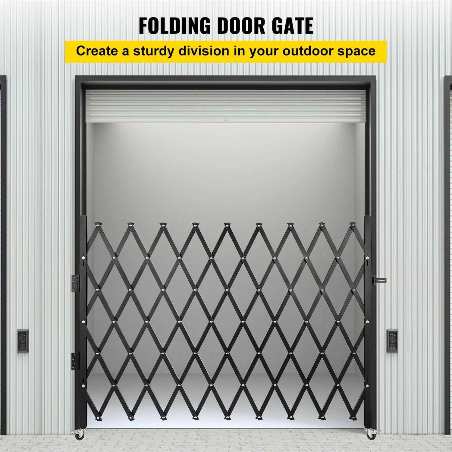 VEVOR Single Folding Security Gate H x Folding Door Gate Steel Accordion Security Gate Flexible Expanding Security Gate - Inhomebuy