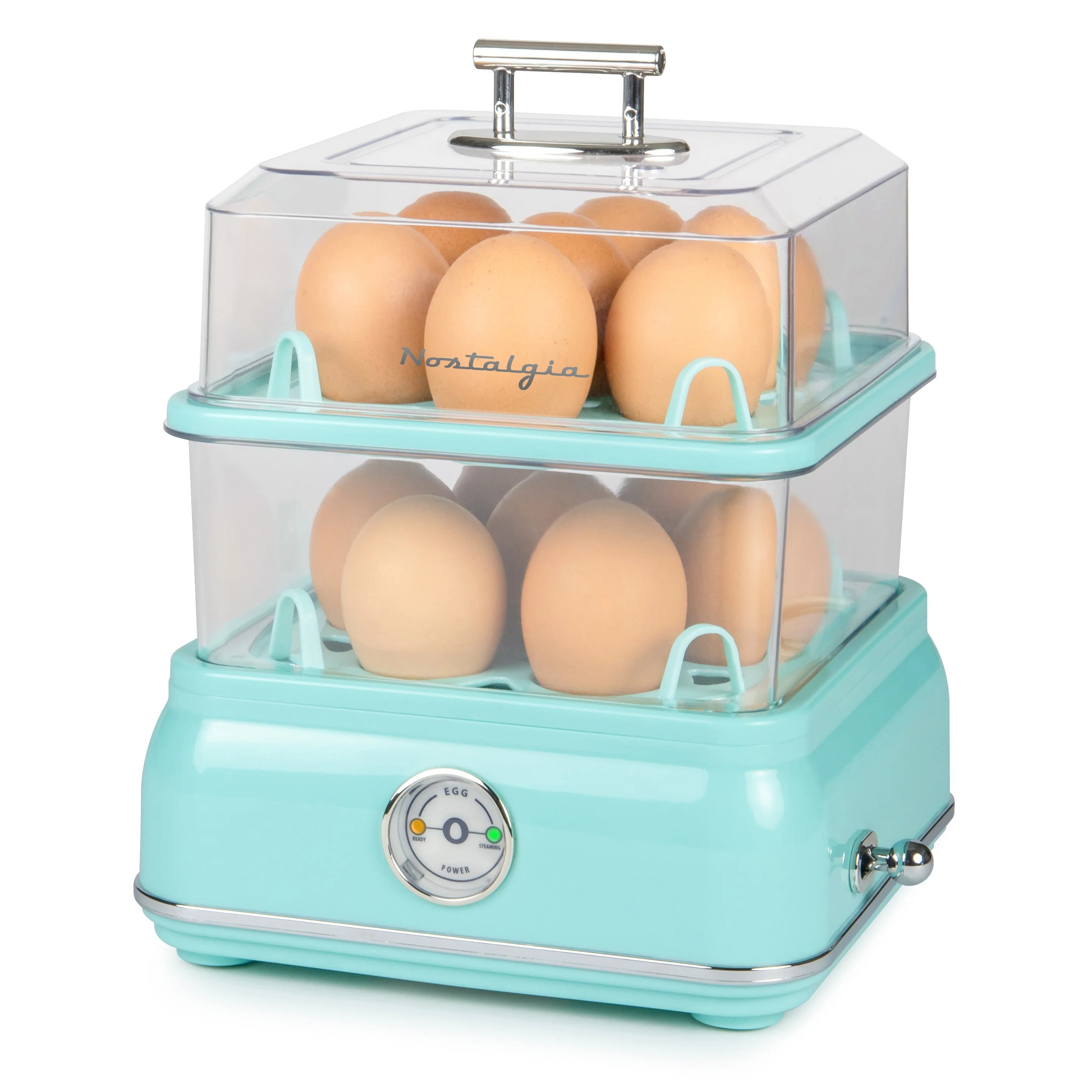 Classic Retro 14-Capacity Egg Cooker, Aqua - Inhomebuy