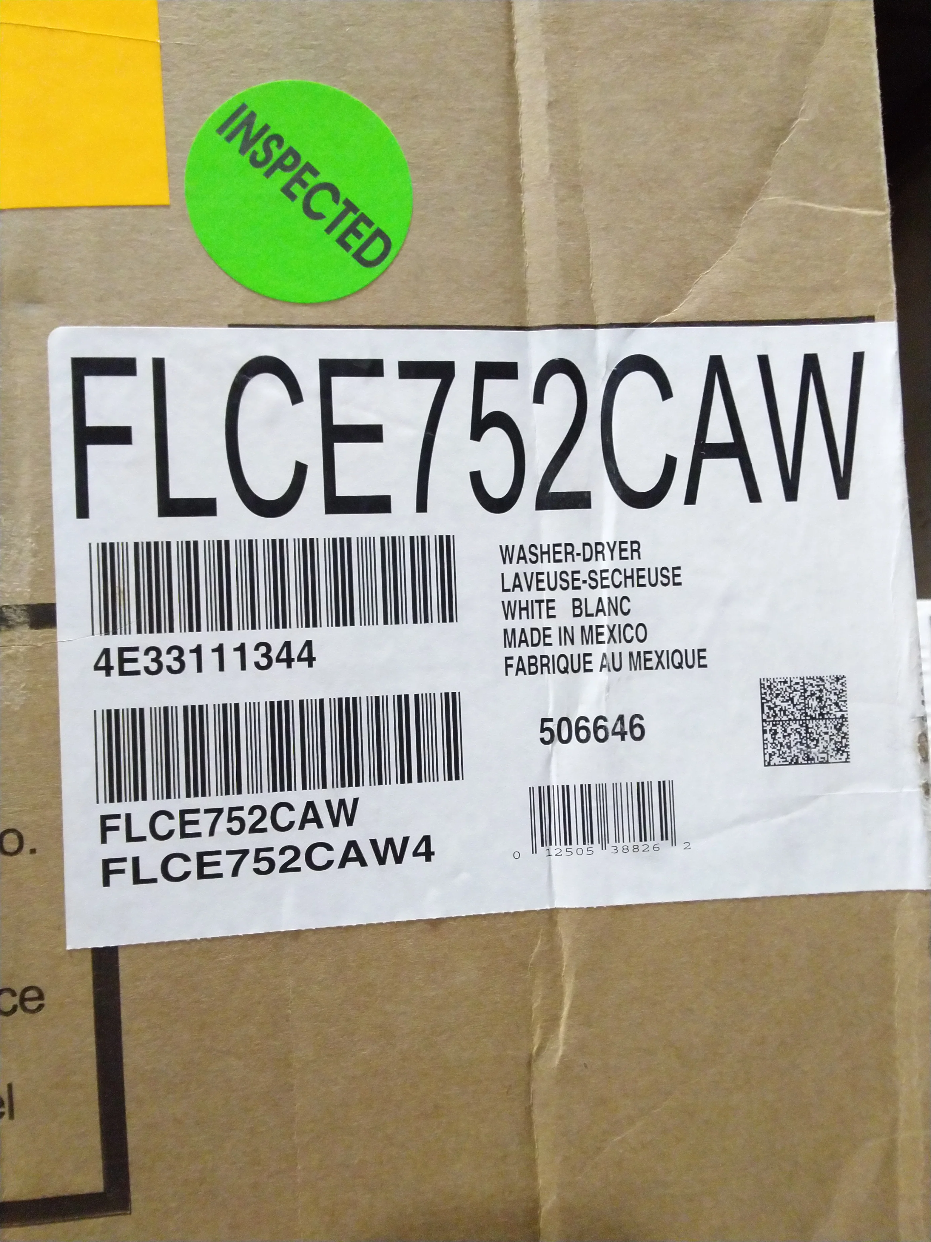 FRIGIDAIRE 27 IN. WHITE ELECTRIC 4.5 CU. FT. IEC WASHER AND 5.5 CU. FT. DRYER LAUNDRY CENTRE - FLCE7 - Inhomebuy