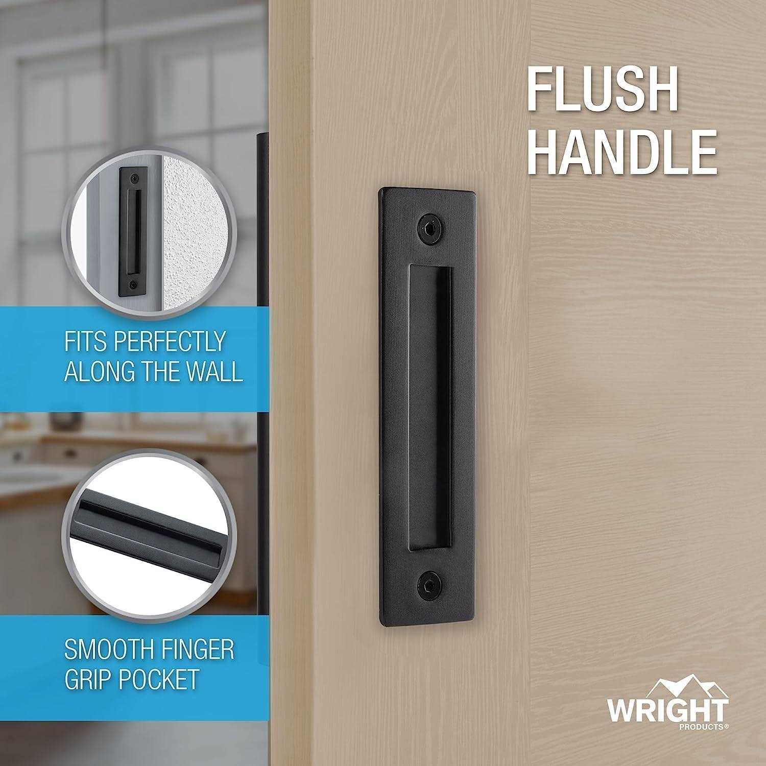 Wright Products Barn Door Flush Handle Set - Inhomebuy