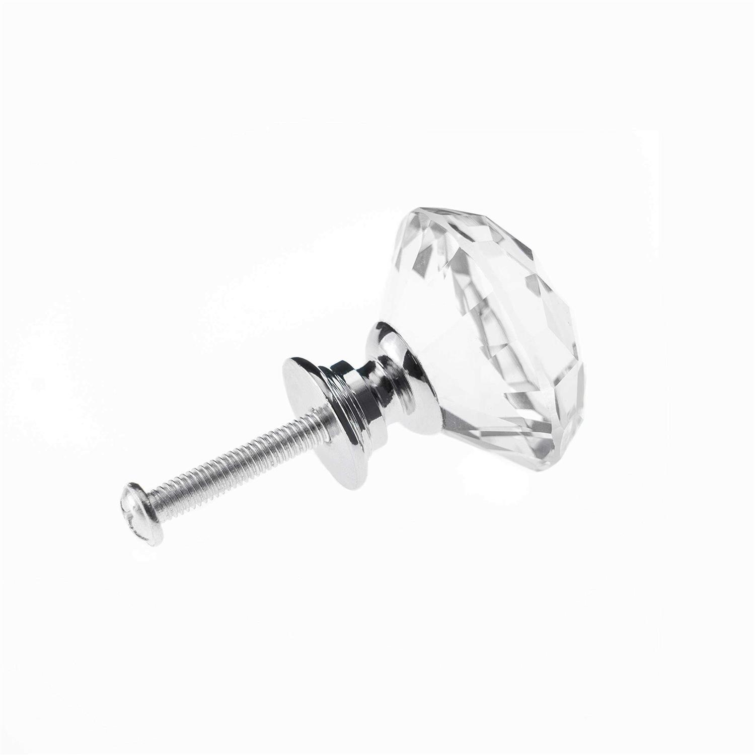 Yourgift Drawer Knobs Diamond Shaped Crystal Glass 30mm Cabinet Knobs Pull Handles - Inhomebuy