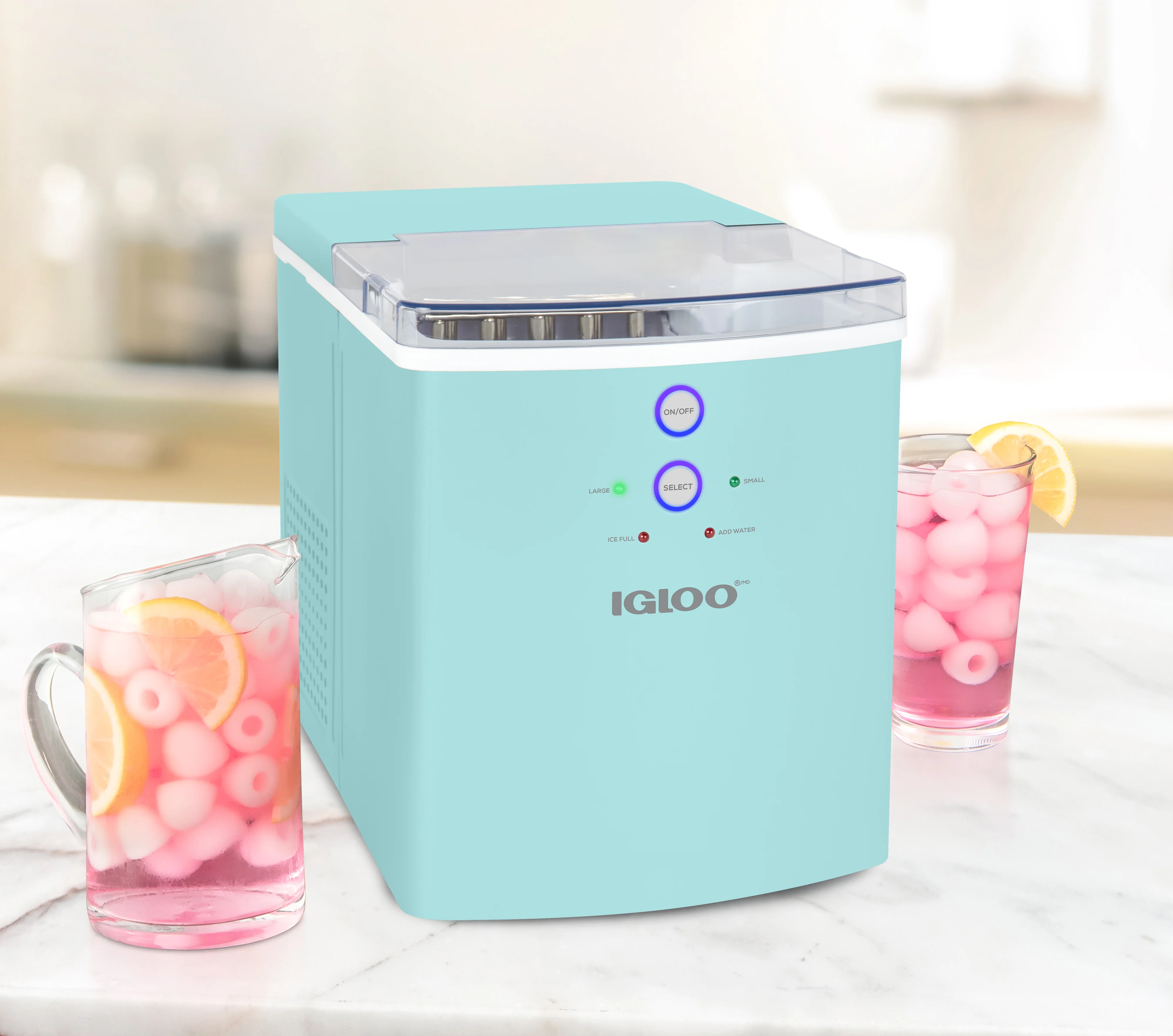 Igloo 33-Pound Automatic Portable Countertop Ice Maker Machine, Aqua - Inhomebuy