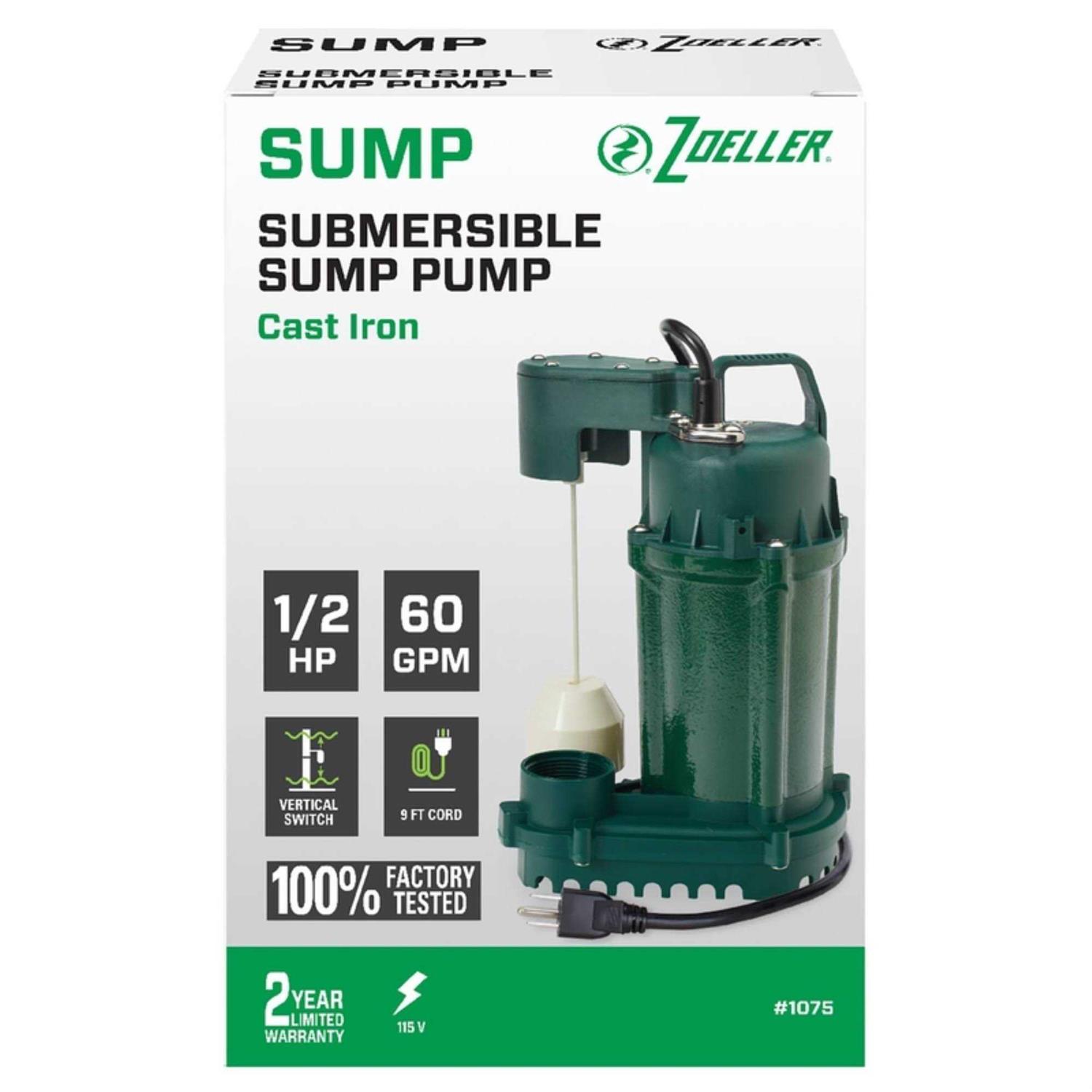 Zoeller 1/2 HP Cast Iron Automatic Sewage Pump 266-0005 - Inhomebuy