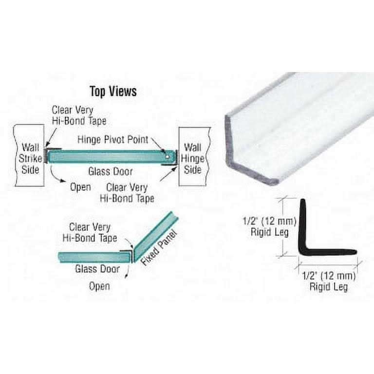CRL Matte Black 3/8 Fixed Panel Shower Door Deep U-Channel SDCD38MBL - Inhomebuy
