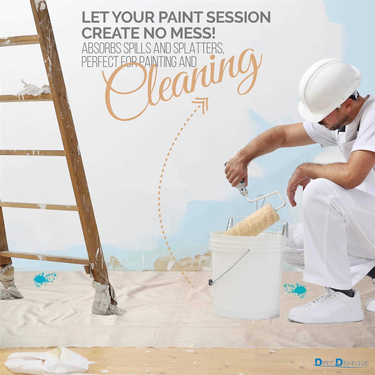 Dirt Defense Canvas Drop Cloth Cotton Tarp Large Canvas Tarp For Art Supplies, Drop Painting Supplies/paint Canvas Fabric and Furniture - Inhomebuy