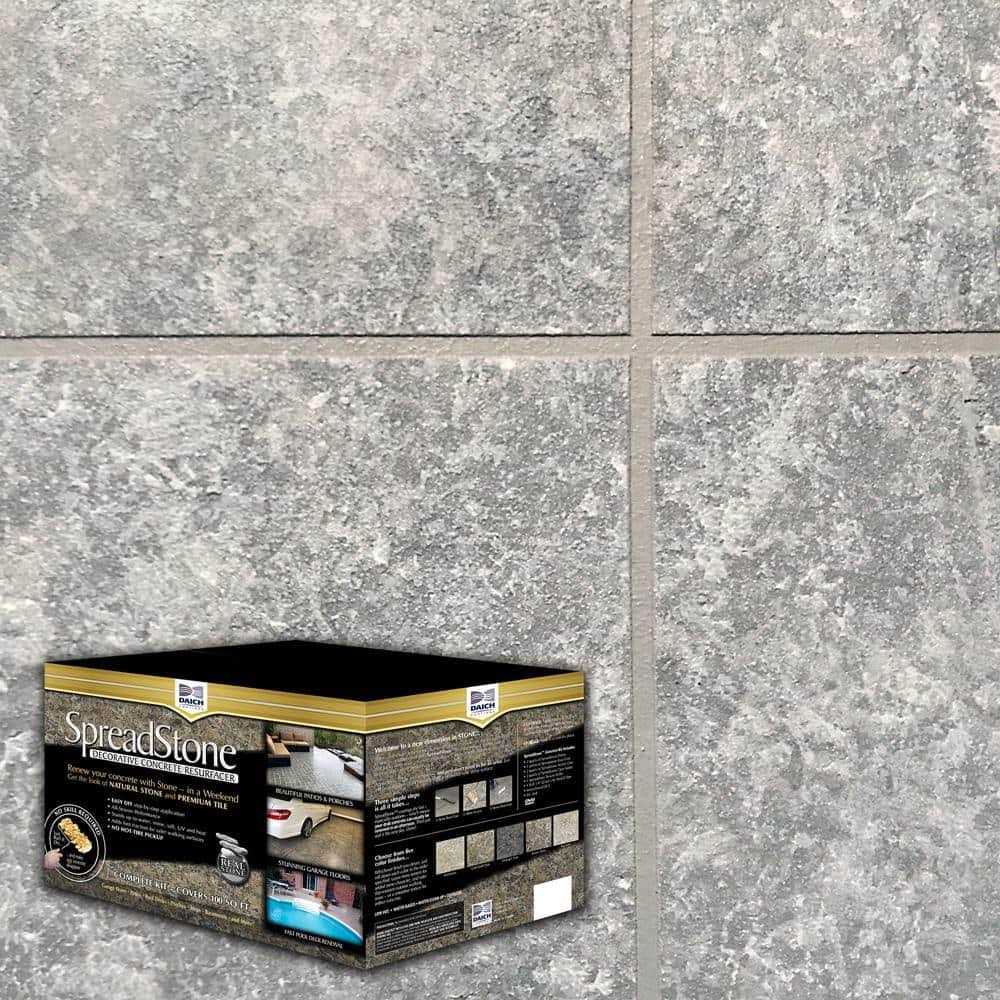 DAICH SpreadStone SpreadStone 2.5 Gal Satin Interior/Exterior Decorative Concrete Resurfacing Kit - Inhomebuy