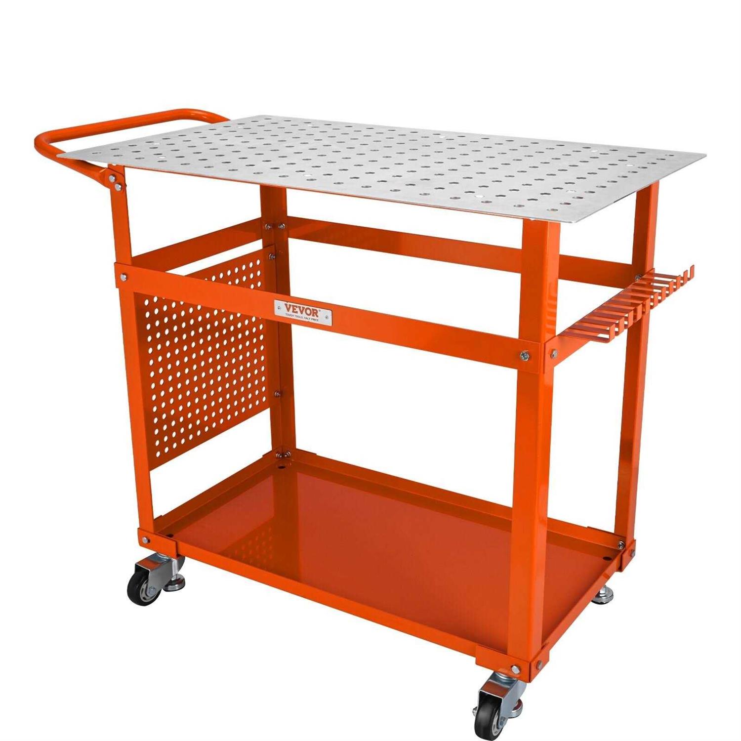 VEVOR Welding Cart 2-Tier Heavy Duty Welder Cart with Anti-Theft Lockable Cabinet - Inhomebuy