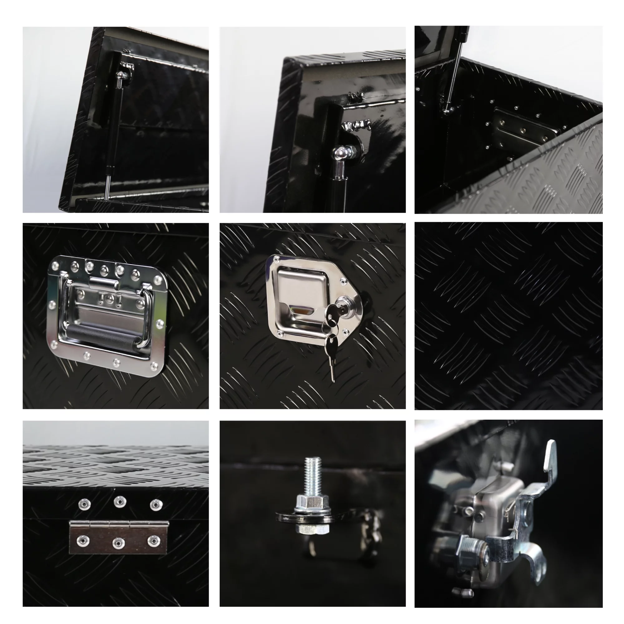 Aluminum 5 Bar Tread Tool Box with Lock Keys, Waterproof Truck Storage Box Organizer - Inhomebuy