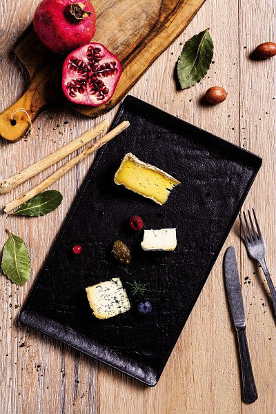 Oval Steak Plate 37x25cm/h Vulcania Black - Inhomebuy