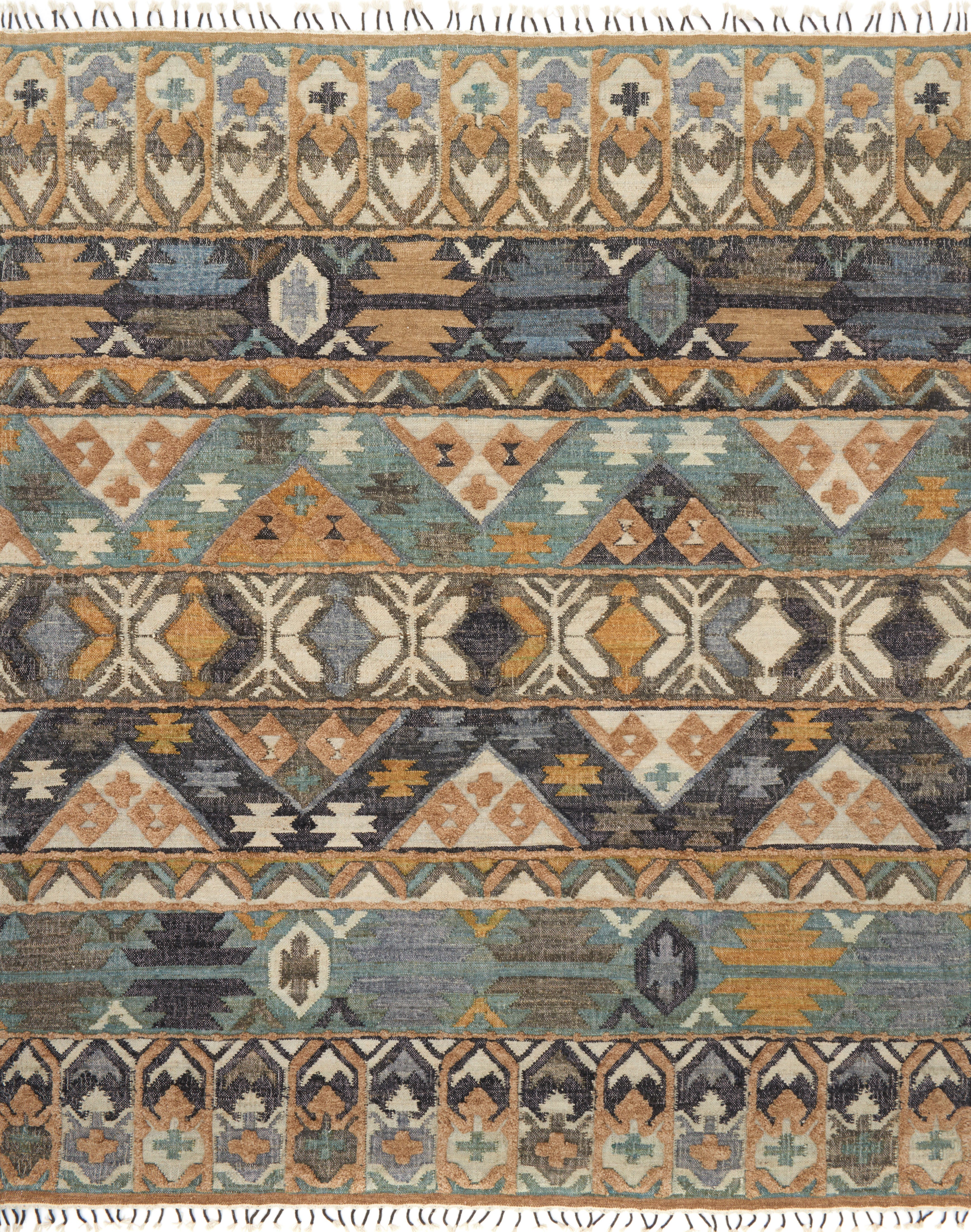 Loloi Rugs Owen Collection Rug in Ocean, Camel - 7'9