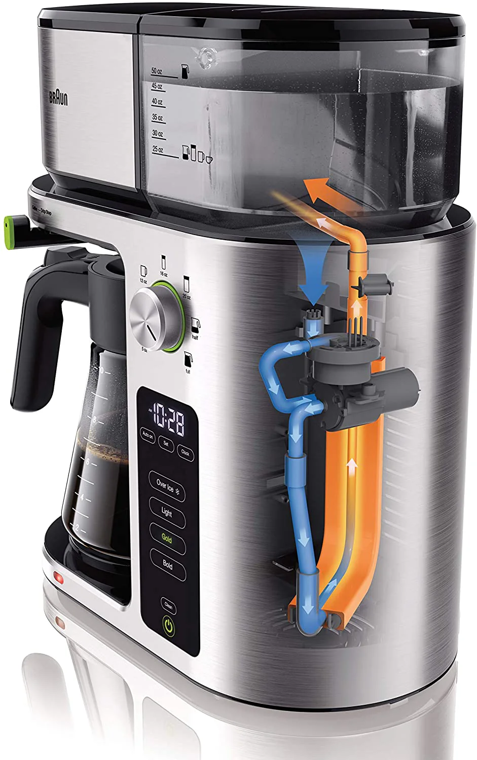 Braun MultiServe Coffee Maker + Hot Water: 7 programmable brew sizes (up to 10 cups) / 3 strengths + iced coffee, SCA certified, s/s | KF9070SI - Inhomebuy