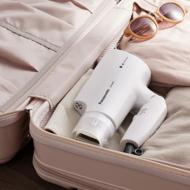 Panasonic Hair Dryer folding handle w/ NANOE & oscillating nozzle, white | EH-NA2C - Inhomebuy