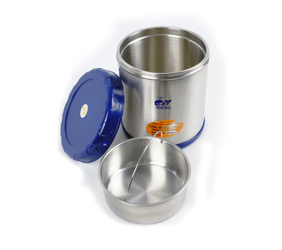 Whale / Sun Kung Thermal Lunch Kit |K850B| 0.85L with divider basket(Assorted color, red or blue), incl carrying bag - Inhomebuy