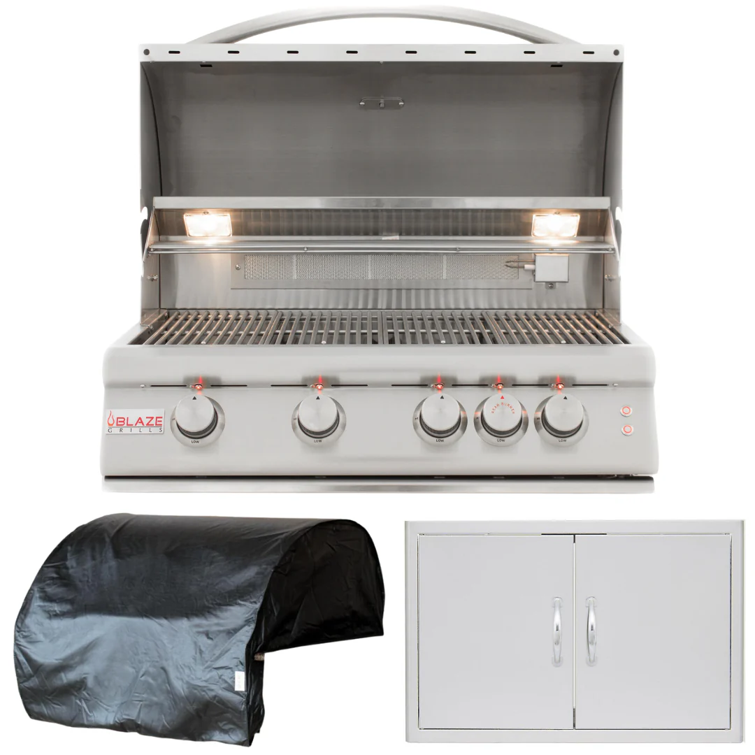 Blaze Premium LTE 32 in. Natural Gas Grill 3 Piece Package, AP-BLZ-4LTE2-NG-2 - Inhomebuy
