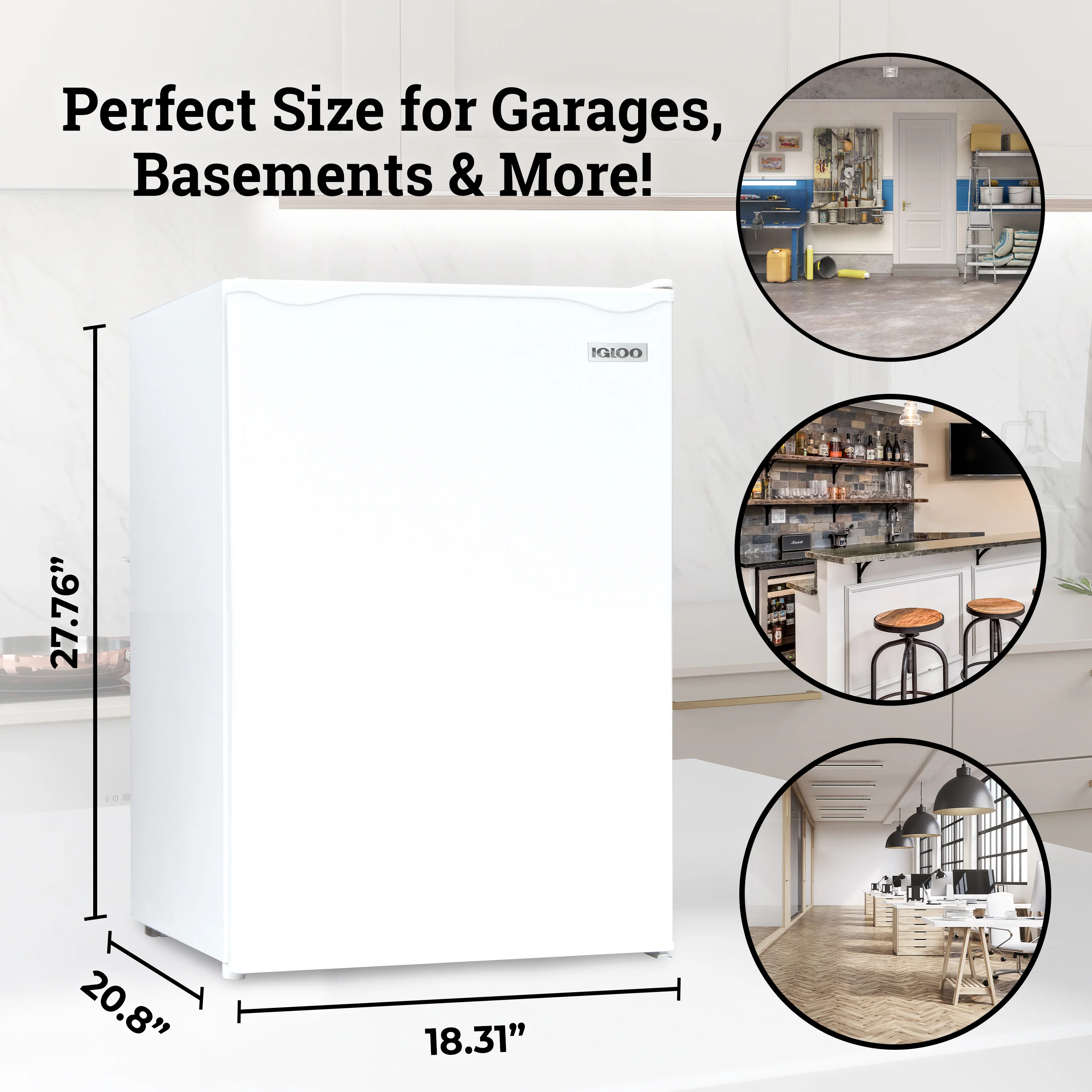 Igloo 2.6 Cu. Ft. Refrigerator w/ Freezer, White - Inhomebuy