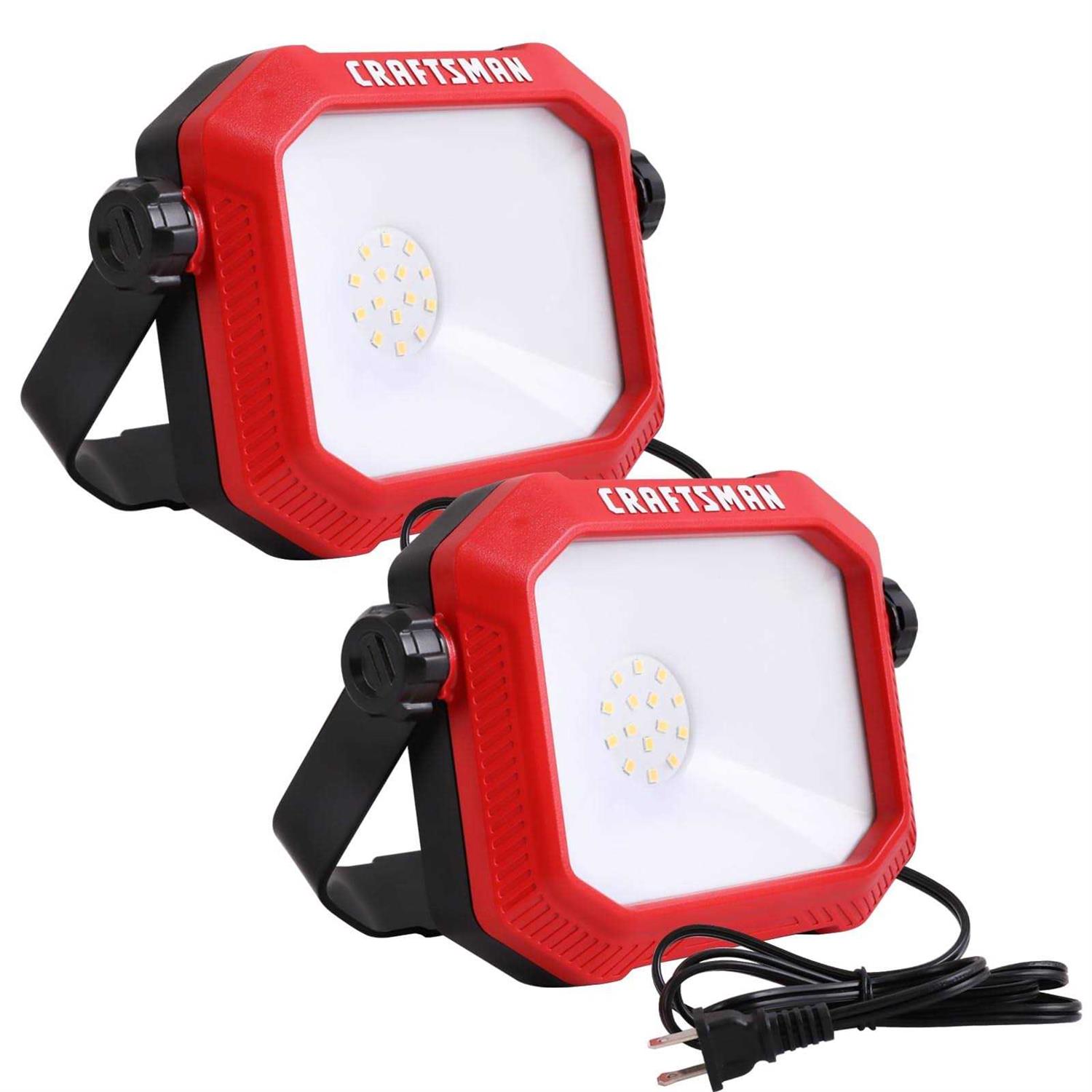 Craftsman 1100 Lumens 4000k Led Tiltable Portable Work Light 2-in-1 Adjustable Metal Rotating Stand and Handle CMXELAYMPL1067 - Inhomebuy