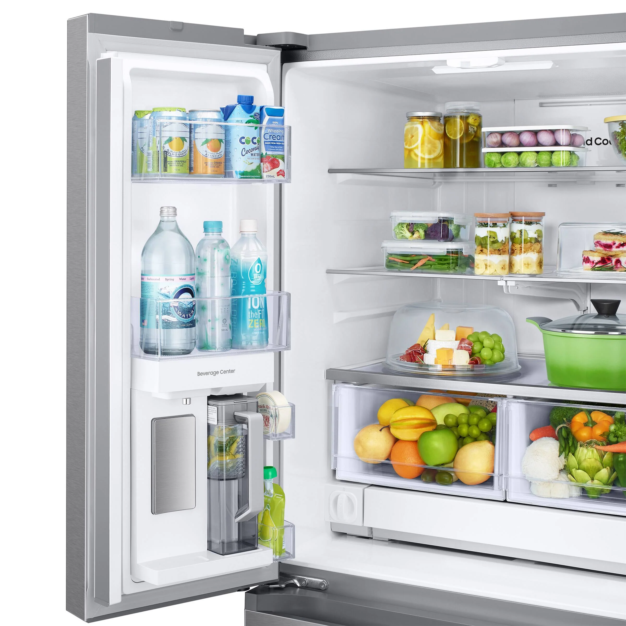 SAMSUNG 33 IN. 24.5 CU. FT. STAINLESS STEEL 3 DOOR FRENCH DOOR REFRIGERATOR WITH BEVERAGE CENTER AND - Inhomebuy
