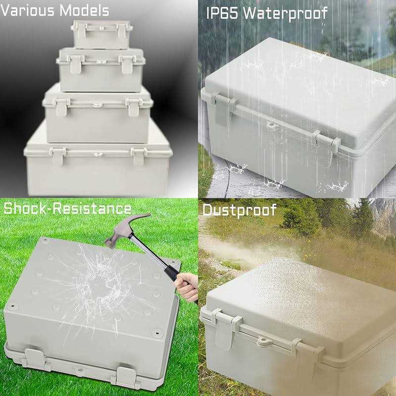 Zulkit Junction Box ABS Plastic Dustproof Waterproof IP65 Electrical Boxes Hinged Shell Outdoor Universal Project Enclosure with 2 Cable Glands - Inhomebuy