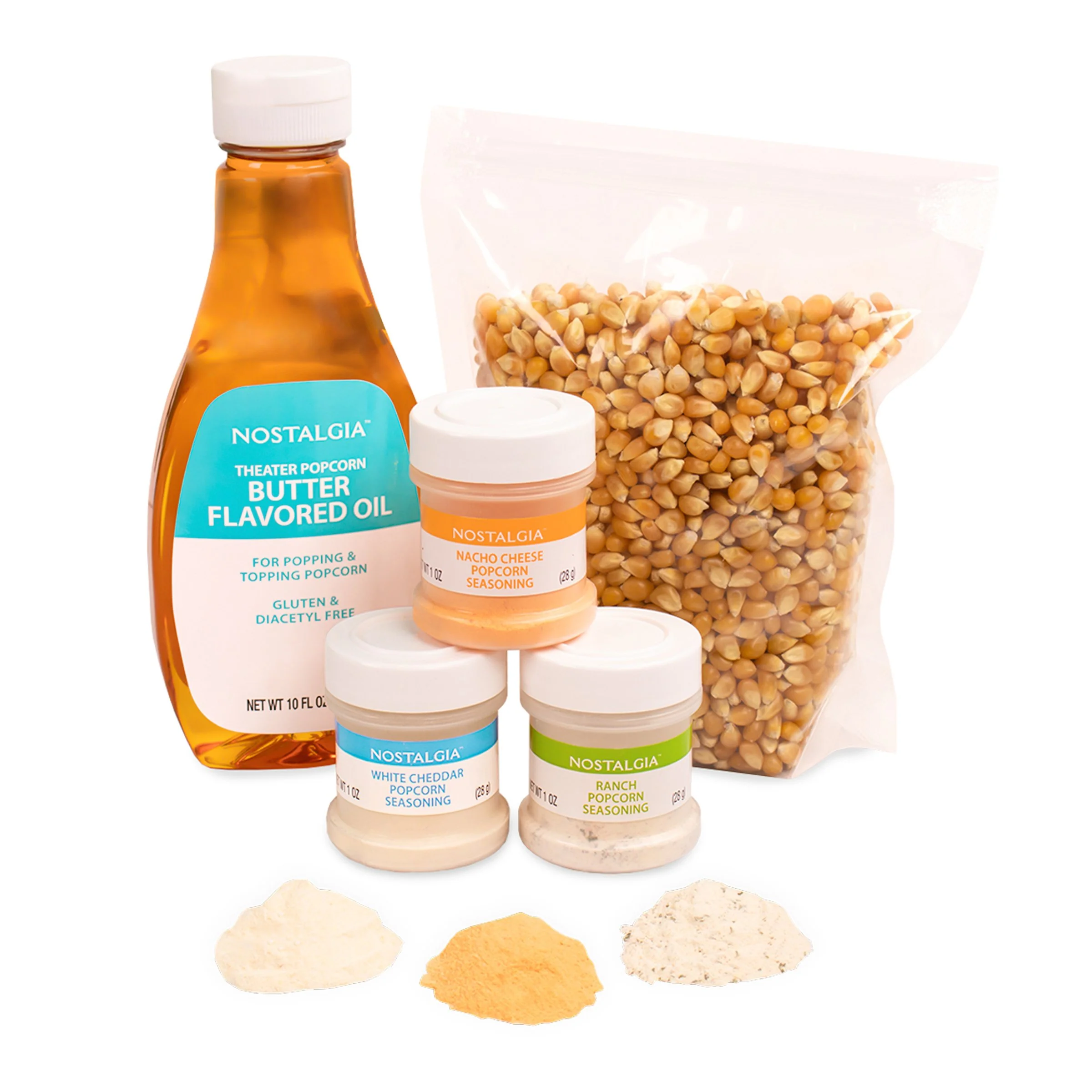 Hot Air & Kettle Popcorn Kit, 3 Seasonings, Oil, Popcorn Kernels - Inhomebuy